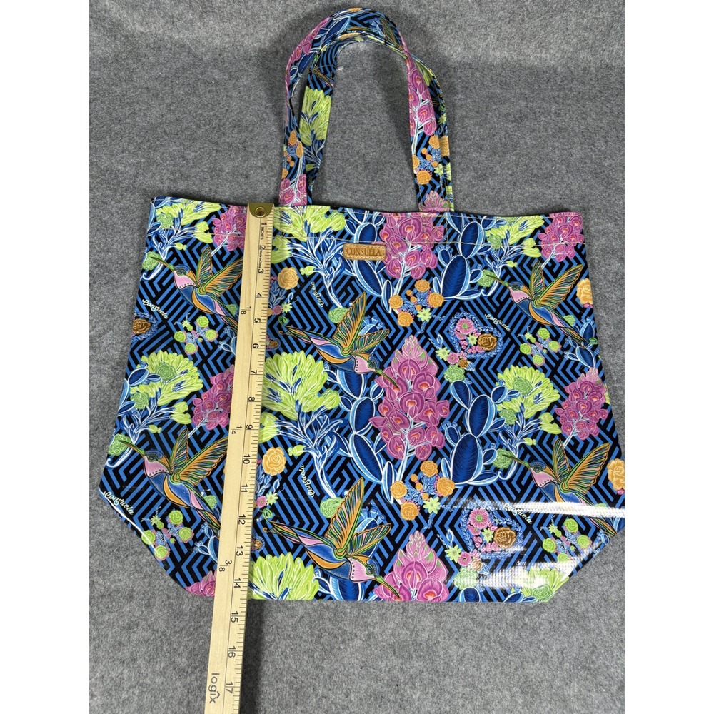 Consuela Basic Tote Large Blue Hummingbird Floral ConsuelaCloth - Picture 5 of 11